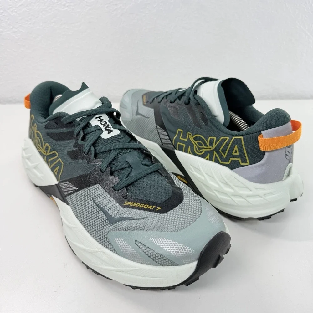 HOKA ONE ONE Speedgoat 7 Men Size 10.5 D Bay Leaf Sea Grass Trail Running Shoes